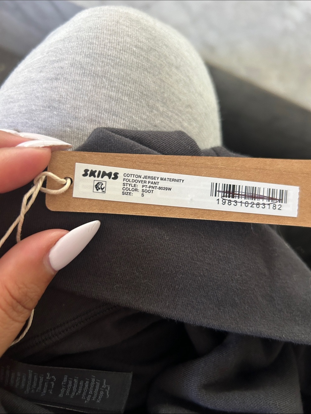 NWT SKIMS COTTON JERSEY MATERNITY FOLDOVER PANT in size Small - Picture 6 of 7